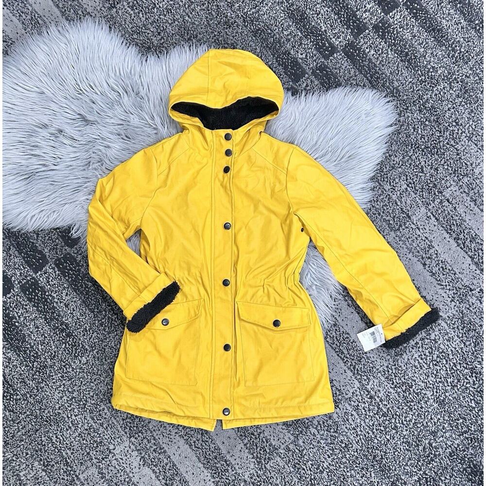 Urban Republic Girls Water Resistant Faux Fur Lined Yellow Coat 10/12Y MSRP $99